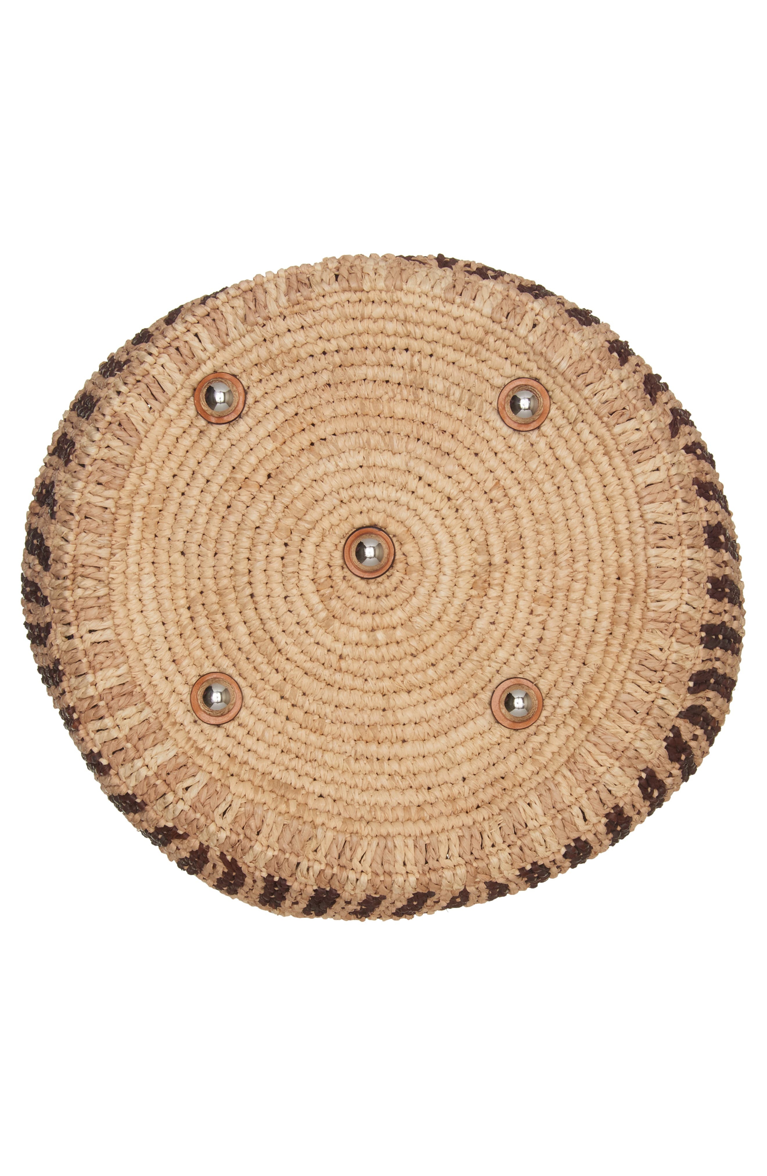 Valentino Garavani VLOGO Crochet Raffia Basket Tote in Aef Beige/Camel/Selleria at Nordstrom - 6