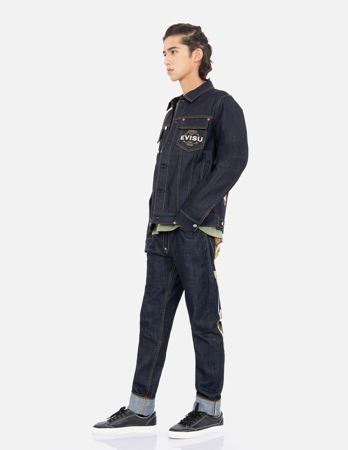 TATTOO KOI DAICOCK EMBROIDERY DENIM JACKET - 4
