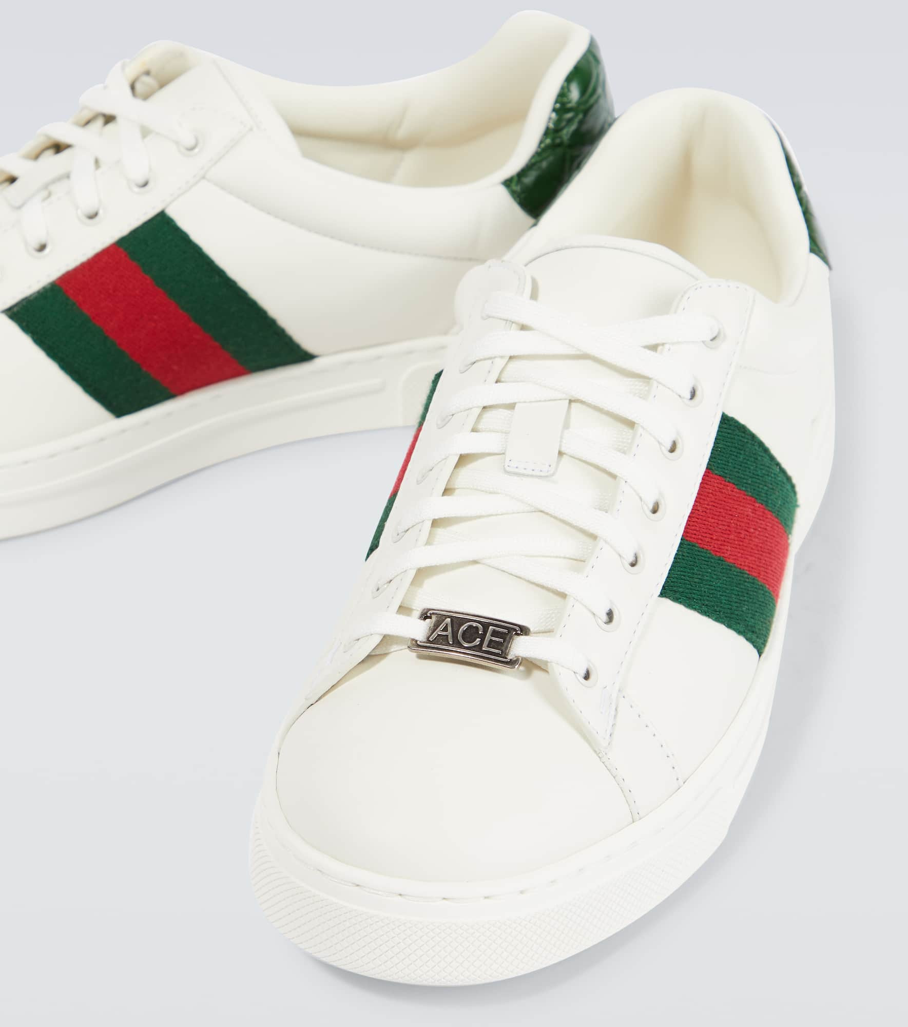 Ace Web Stripe leather sneakers - 3