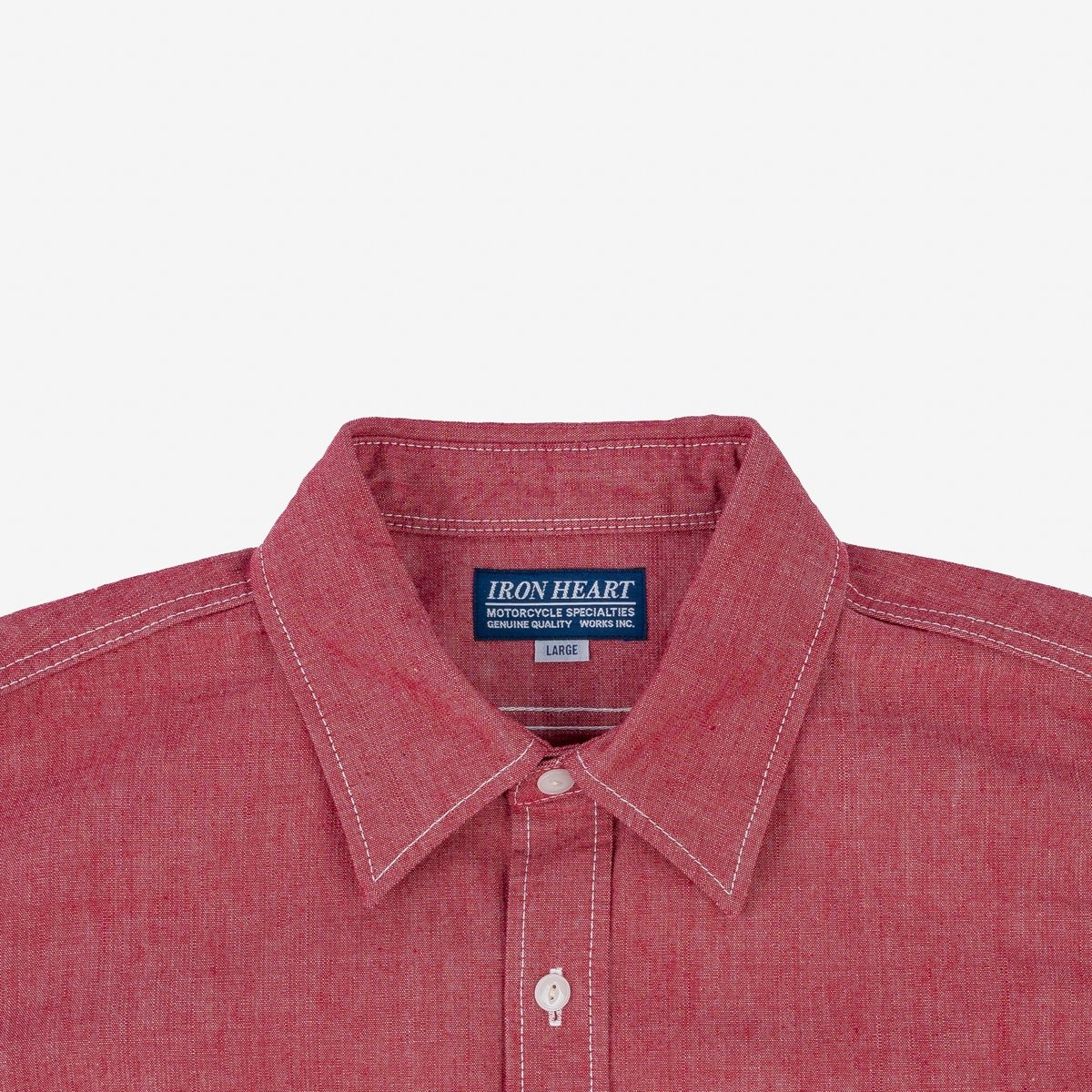 IHSH-363-RED 10oz Organic Chambray Work Shirt - Red - 8