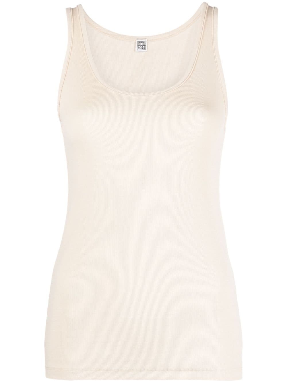 scoop-neck ribbed tank top - 1