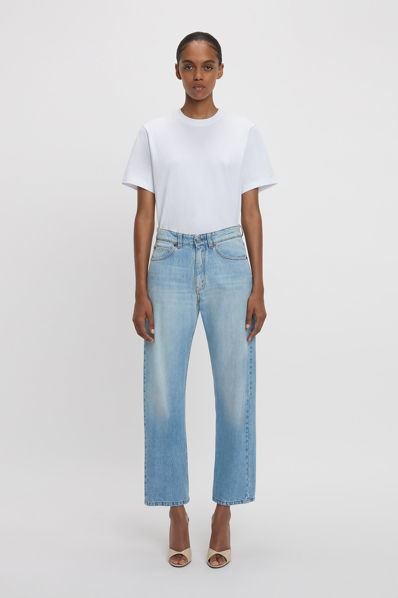 Victoria Beckham Exclusive Bernie Relaxed Jean In Light Blue Wash outlook