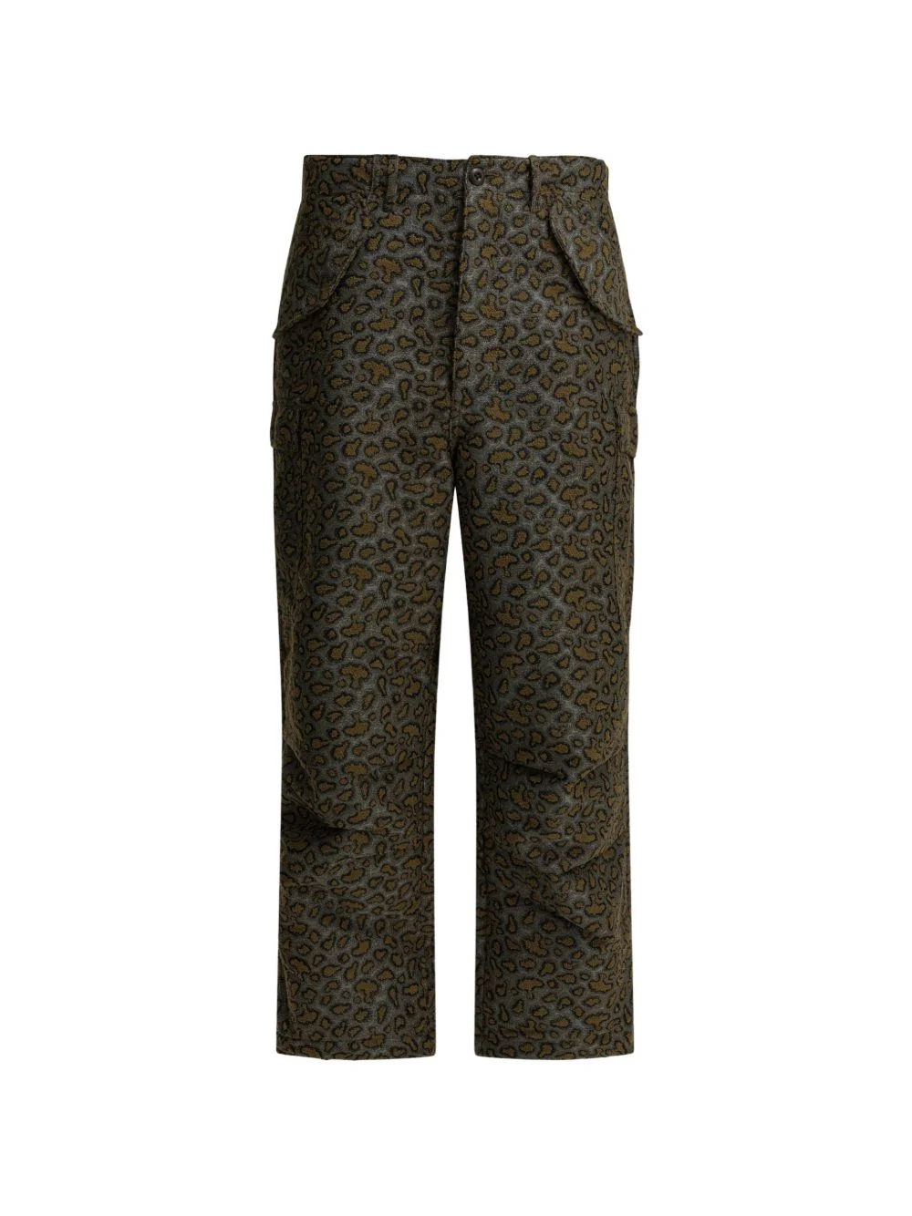 flap-pocket leopard print trousers - 1