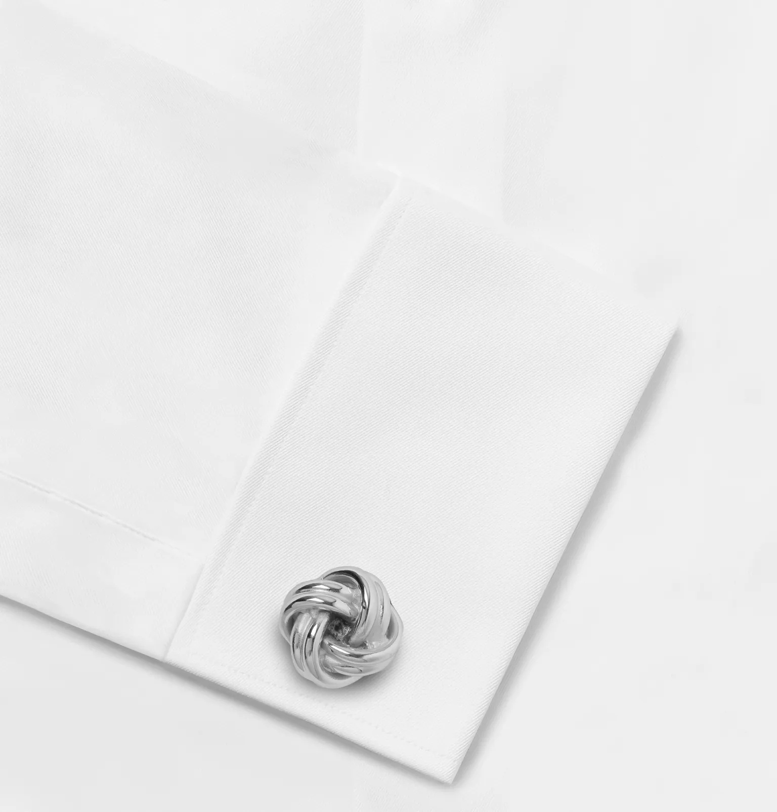 Knot Rhodium-Plated Cufflinks - 2