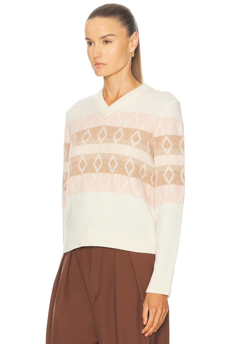 Long Sleeve V-neck Sweater - 2