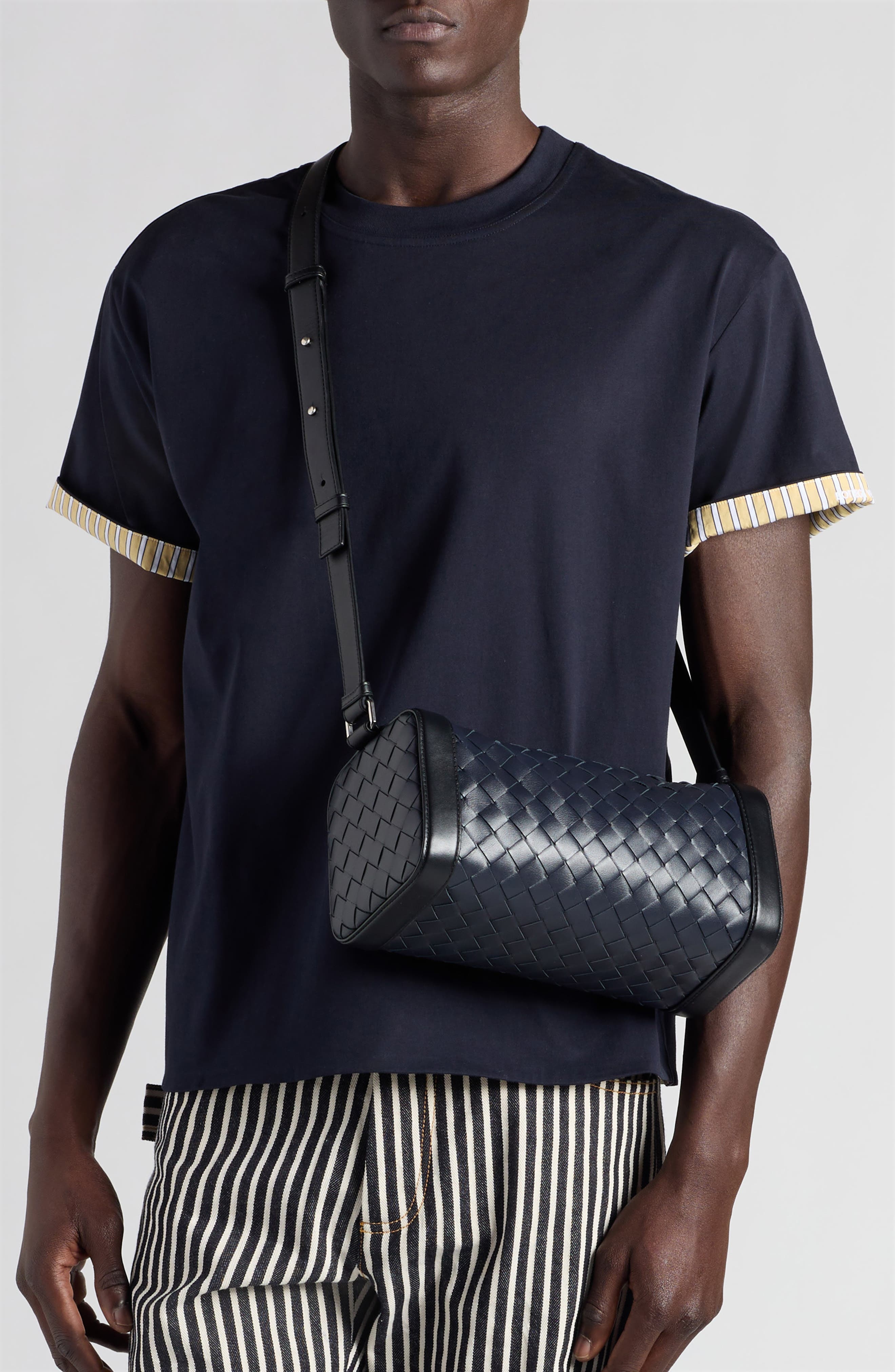 Bottega Veneta Classic Intrecciato Rectangular Crossbody Bag in Space/Black-Silver at Nordstrom - 2