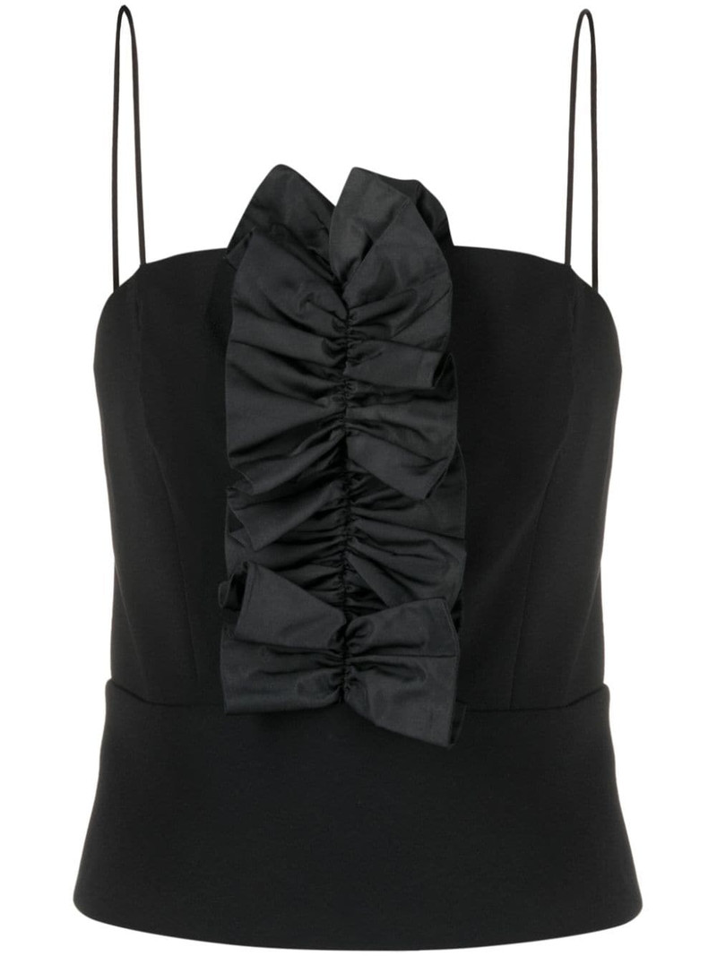 ruffled-trim spaghetti-strap top 1