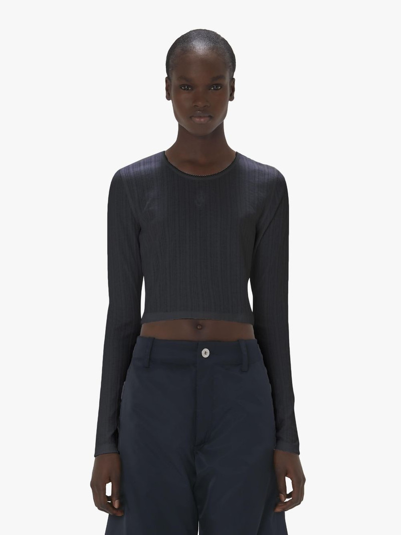 JW Anderson LONG-SLEEVE CROPPED TOP WITH ANCHOR EMBROIDERY outlook
