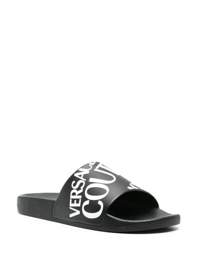 VERSACE JEANS COUTURE logo-embossed moulded-footbed slides outlook