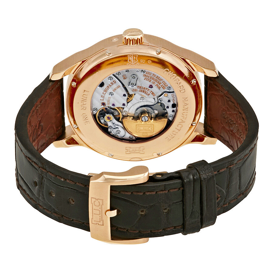 Chopard L.U.C Lunar One Sunray Silver Dial 18K Rose Gold Automatic Men's Watch 161927-1005 - 3