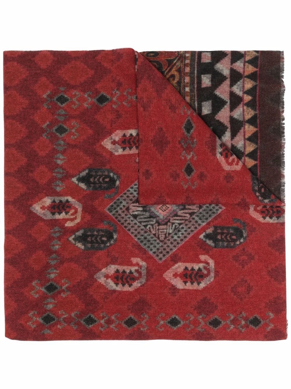 Carpet-Pattern wool scarf - 1