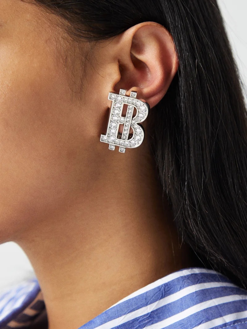 【BALENCIAGA】695101 B-Coin Earring BALENCIAGA B-Coin crystal-embellished earrings