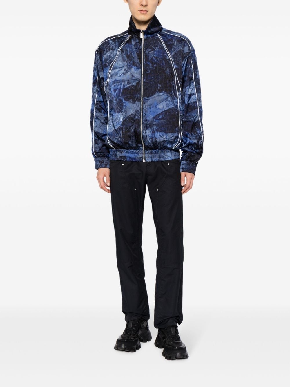 logo-jacquard windbreaker - 2