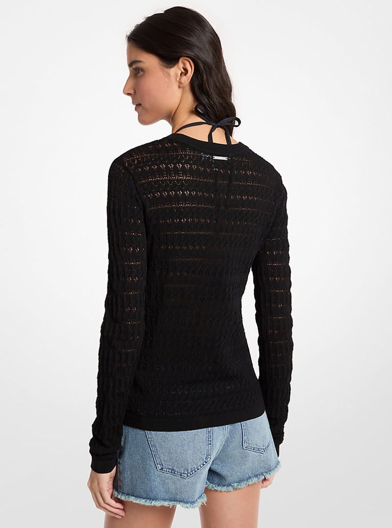 MICHAEL KORS Pointelle Stretch Knit Sweater outlook