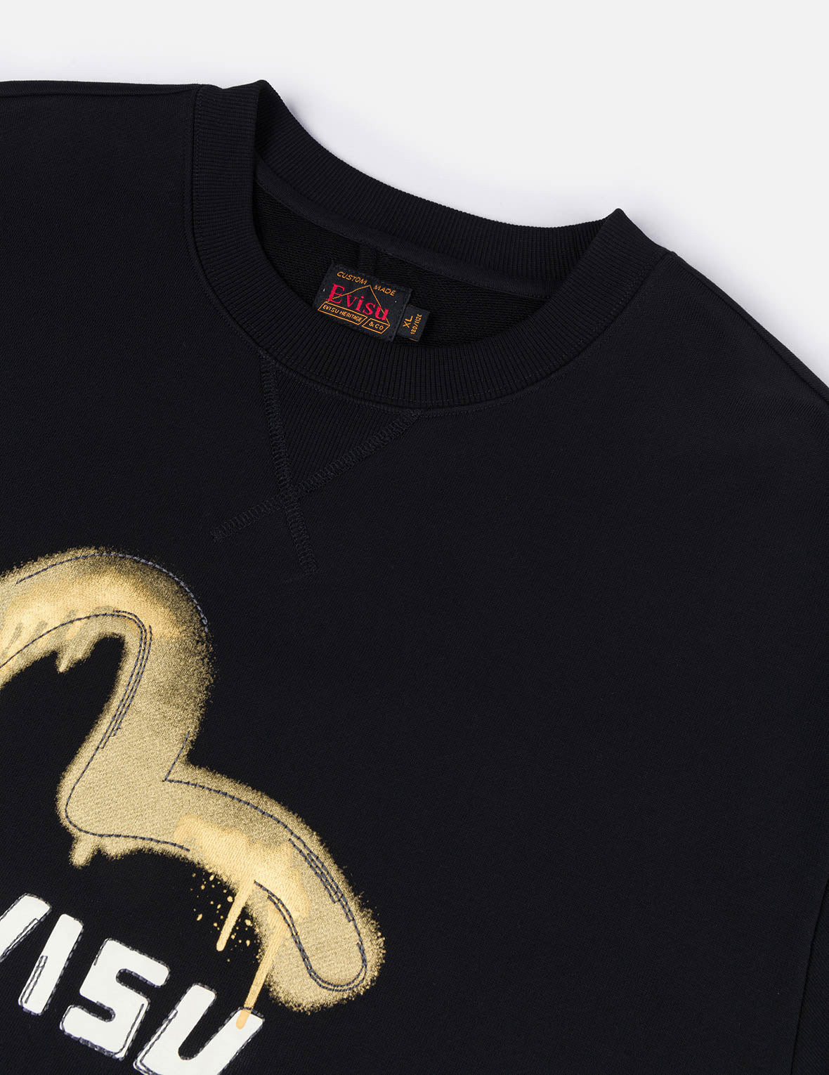Graffiti Seagull Print and Sashiko Relax Fit Sweatshirt - 8