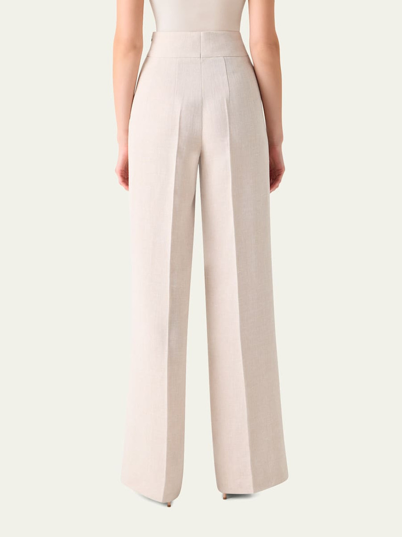 AKRIS Fiyuki Linen-Wool Double-Face Wide-Leg Pants outlook