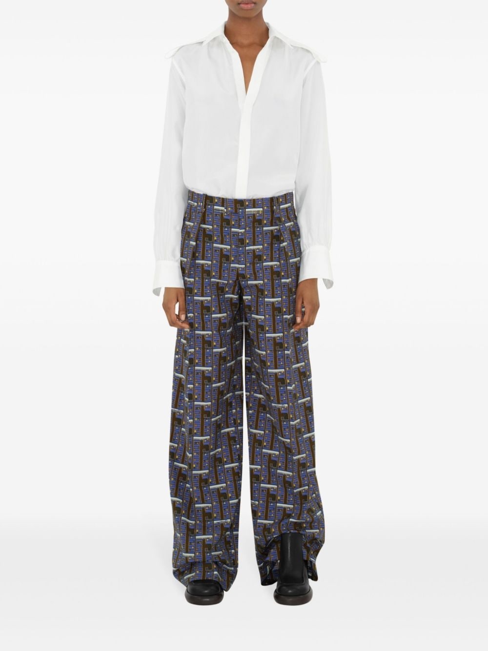 Bus silk straight-leg trousers - 2