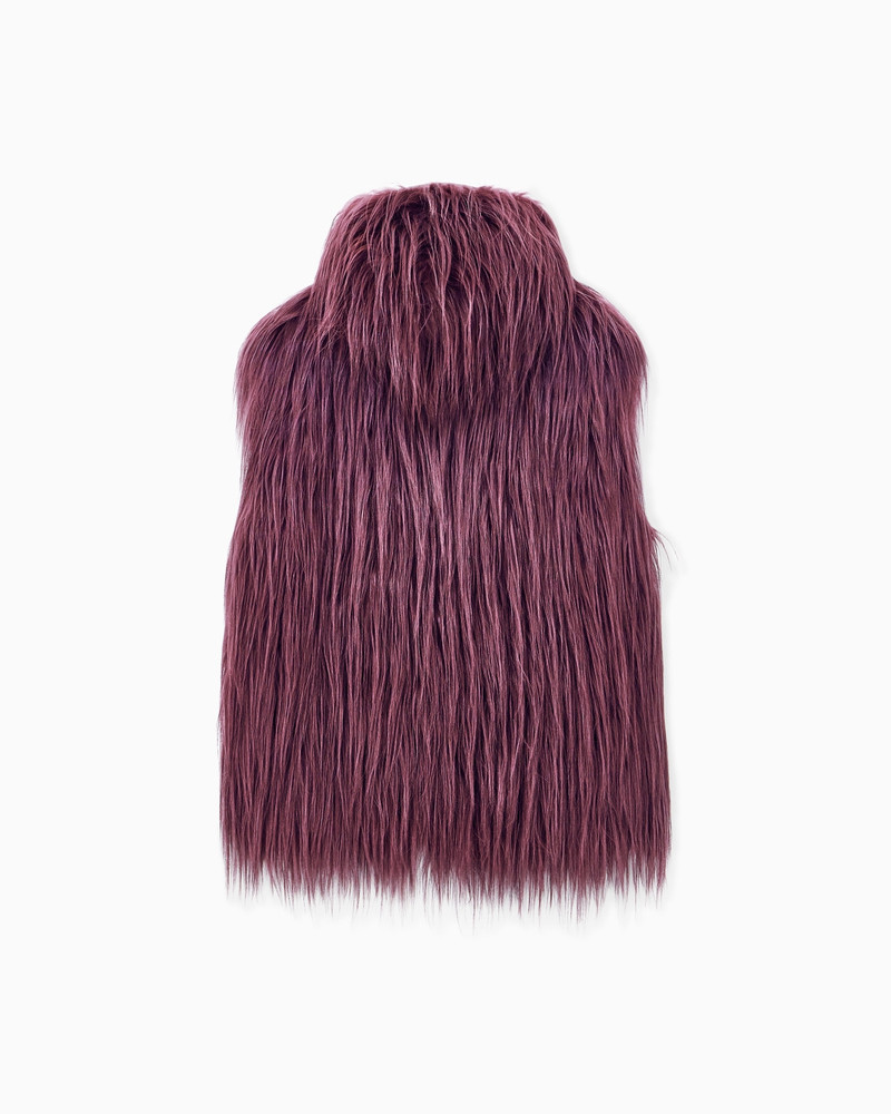 LONG-HAIRED FUR VEST WITH NEVE HOOD 3