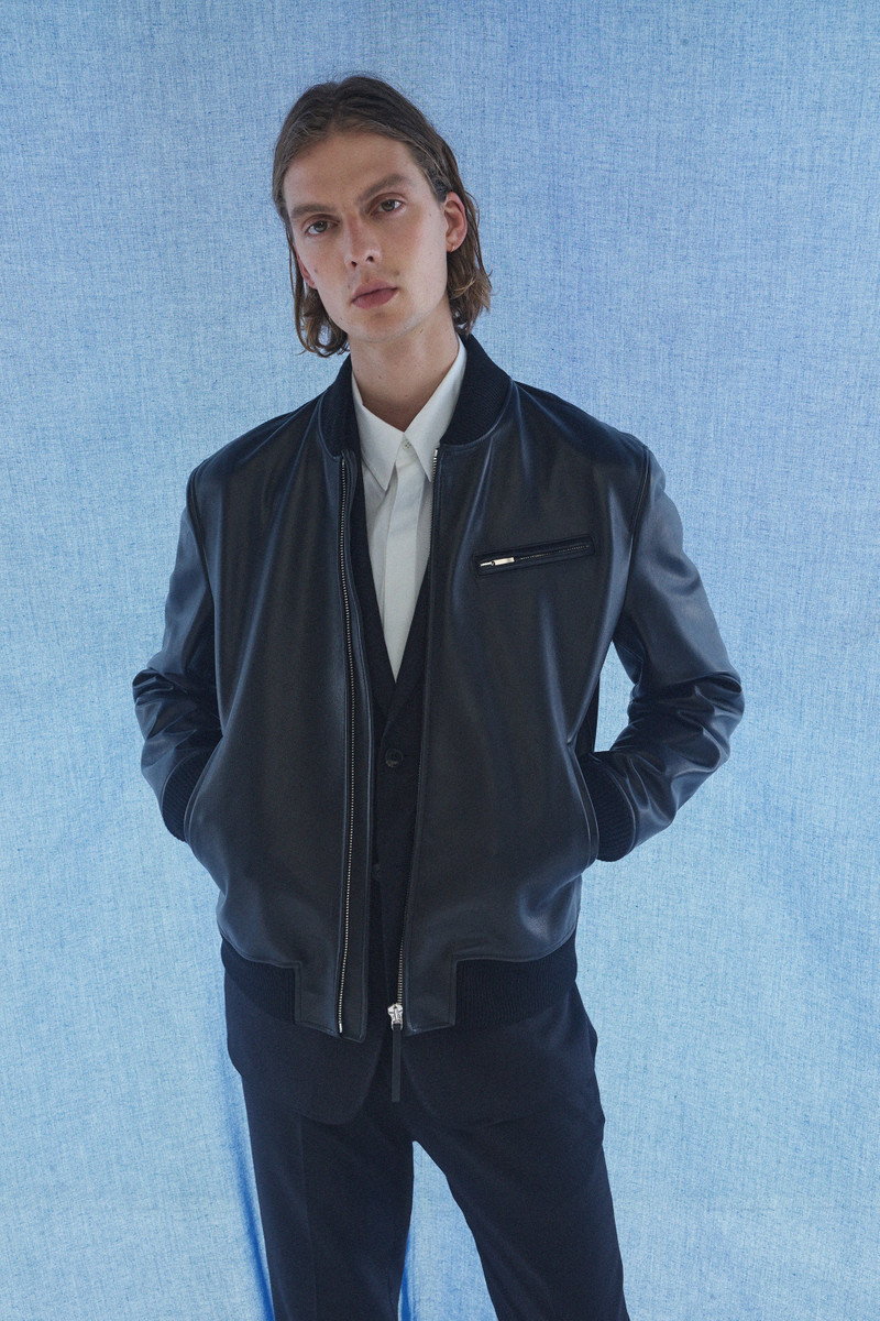 GABRIELA HEARST Gregory Bomber in Black Leather outlook