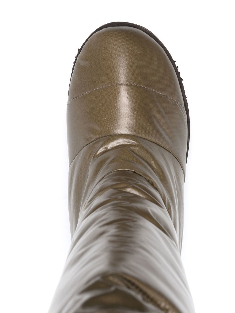 patent padded knee-high boots - 4