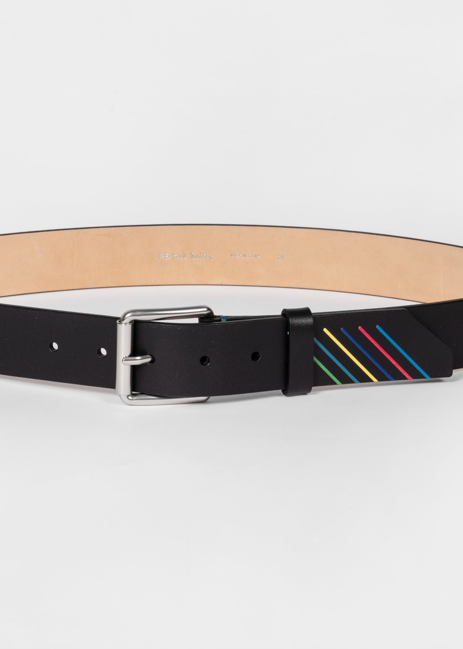 Leather 'Sports Stripe' Belt - 2