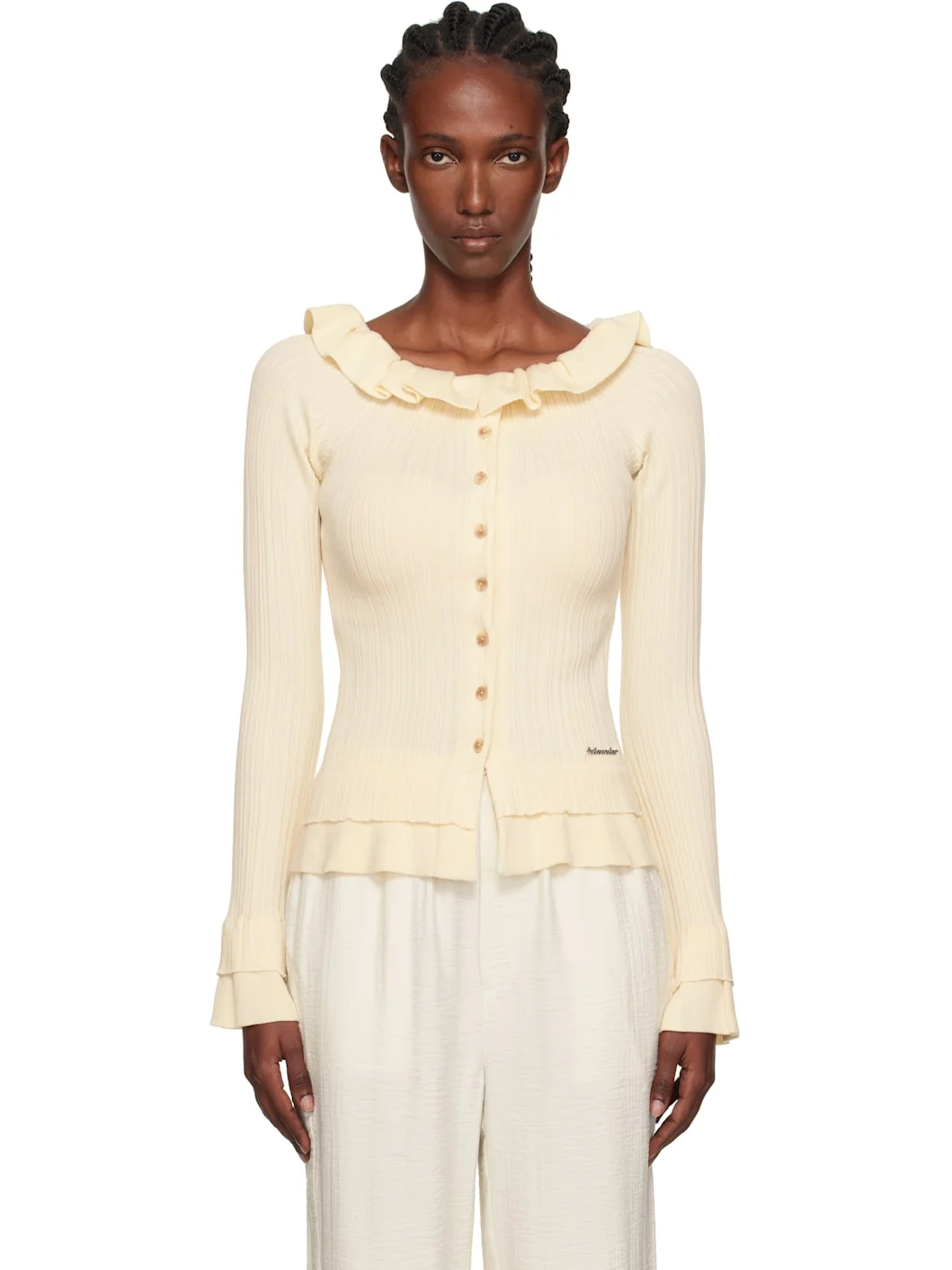 Beige Ripple Cardigan - 1