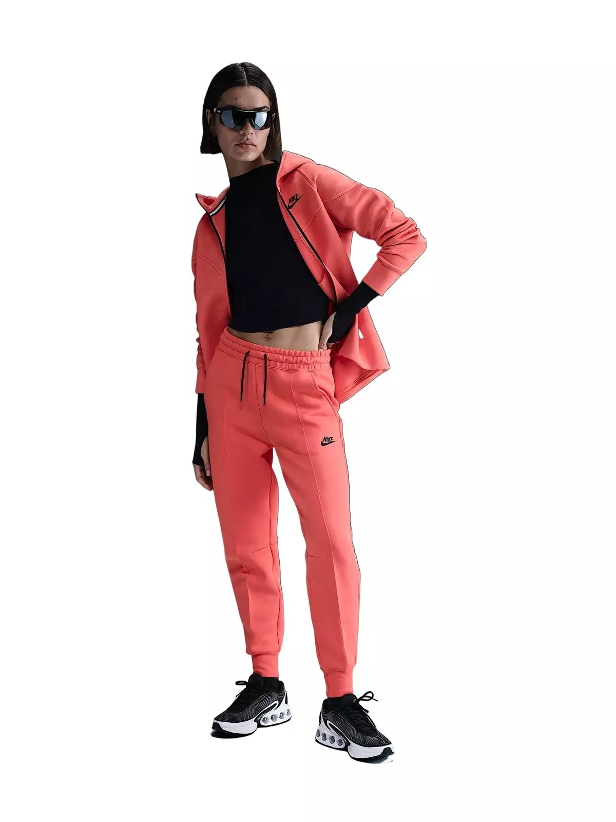 Women's Sportswear Tech Fleece Mid-Rise Joggers - Orange - 4
