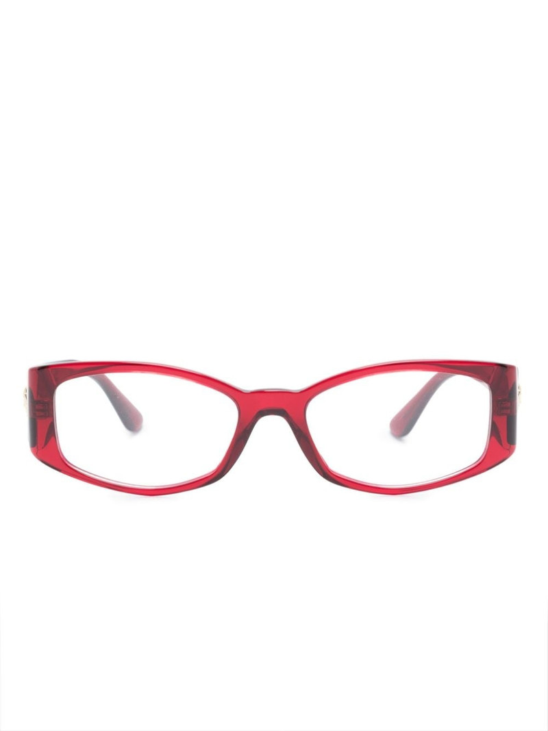 Medusa-plaque rectangle-frame glasses 1