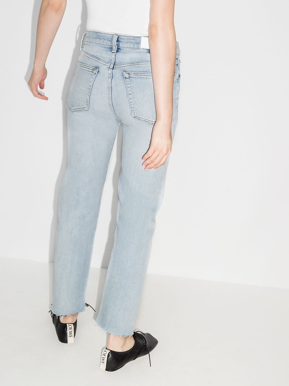 raw hem cropped jeans - 3