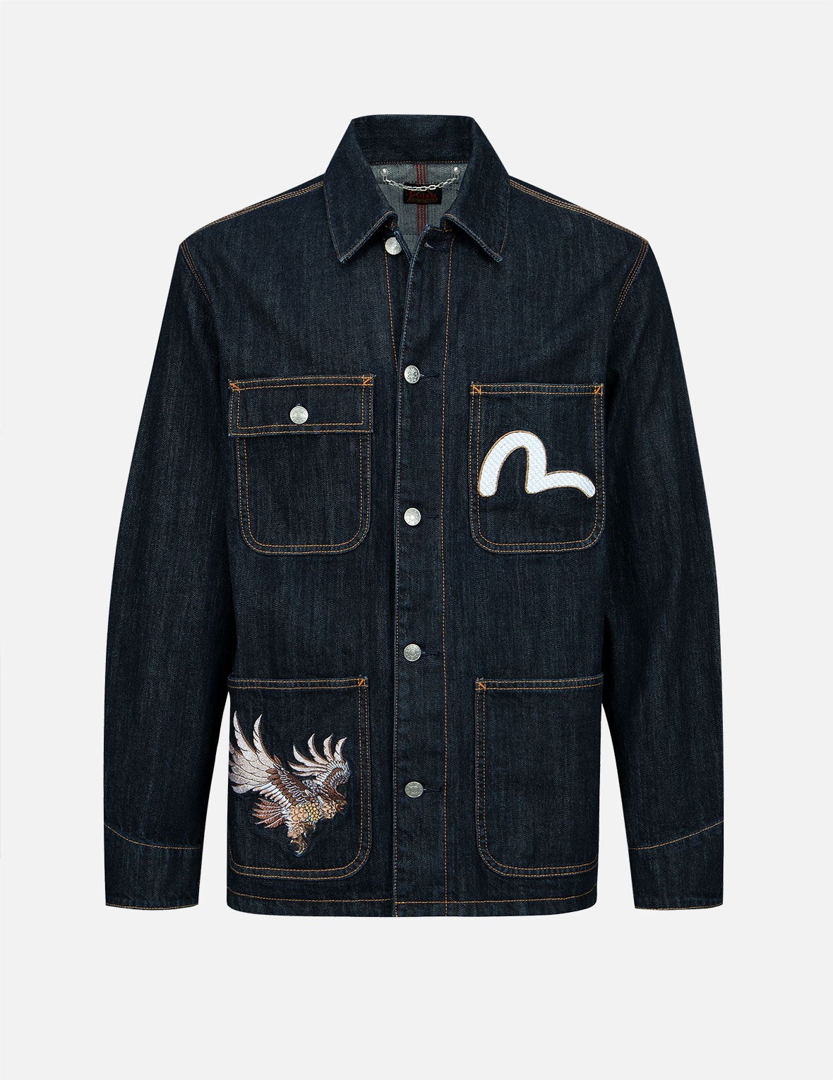 EAGLE AND SAMURAI EMBROIDERY RETRO DENIM JACKET - 2