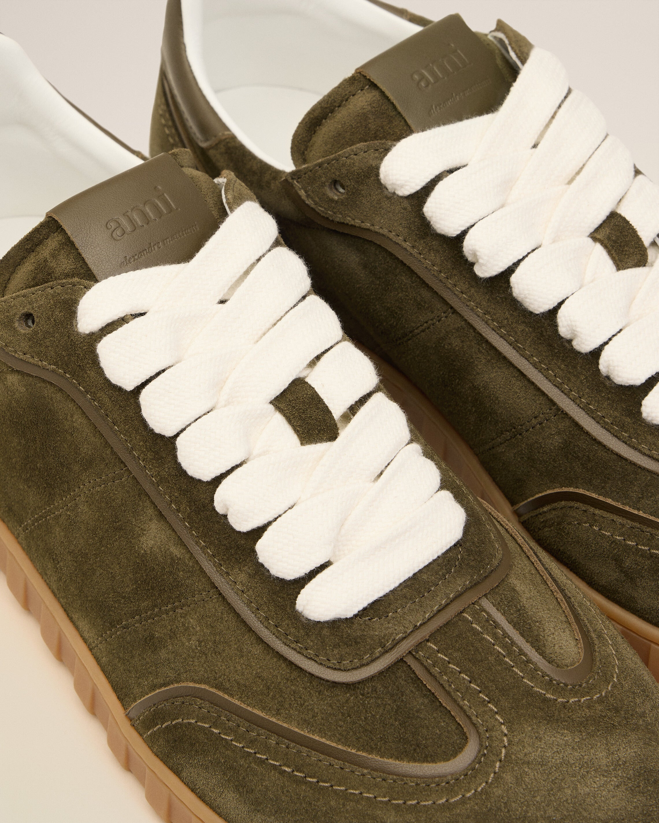 GREEN LEATHER LOW TOP STEP SNEAKERS - 5