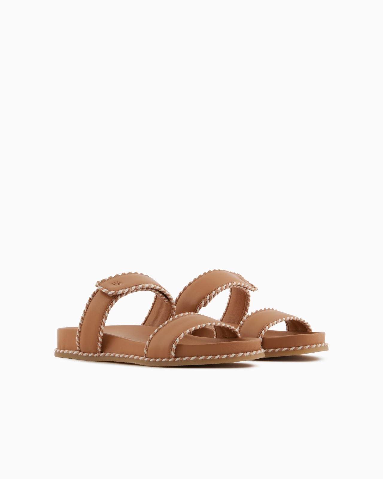 SANDALS WITH NAPPA-LEATHER STRAP AND TWO-TONE EDGES - 2