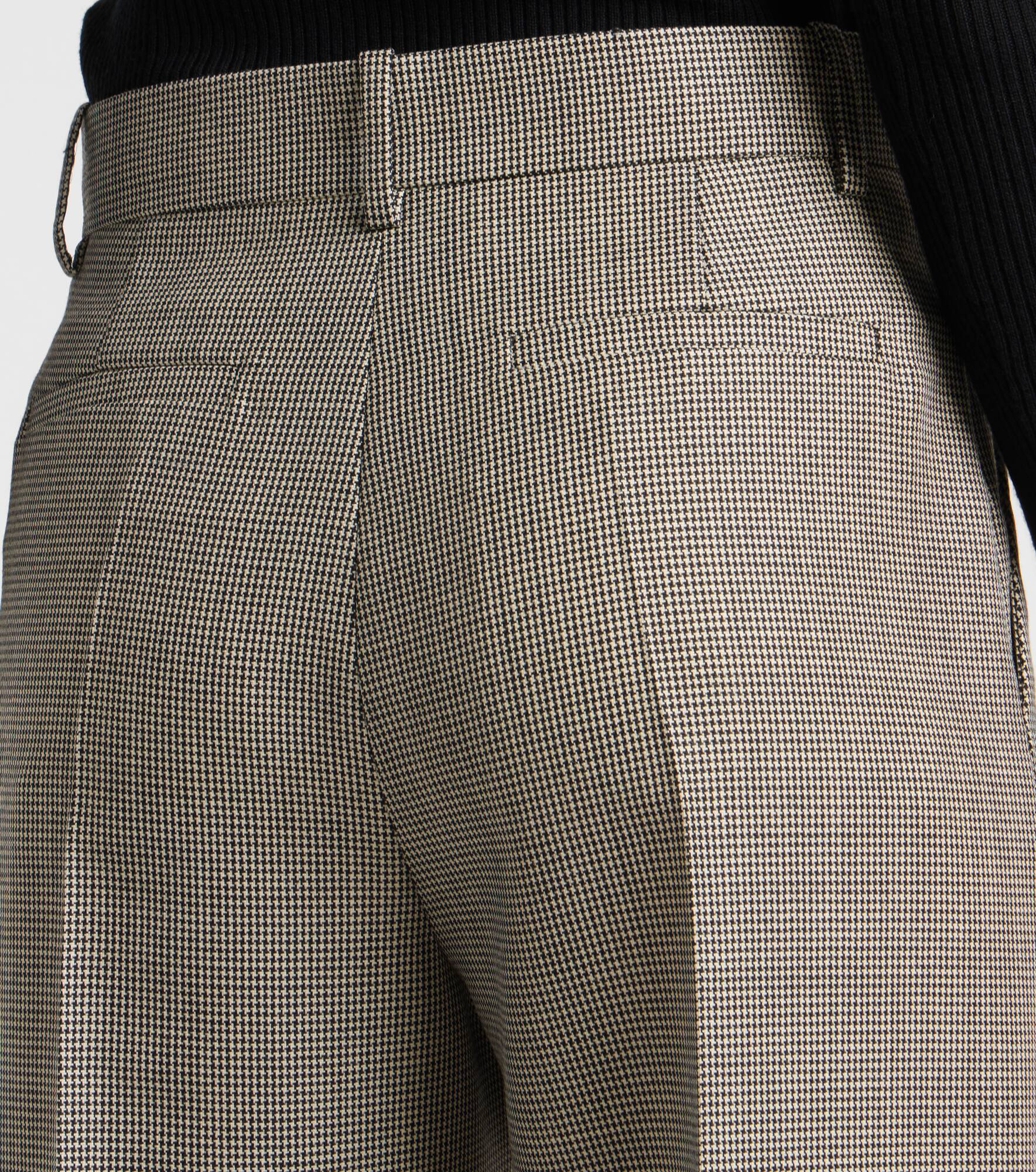 Checked wool and mohair wide-leg pants - 6