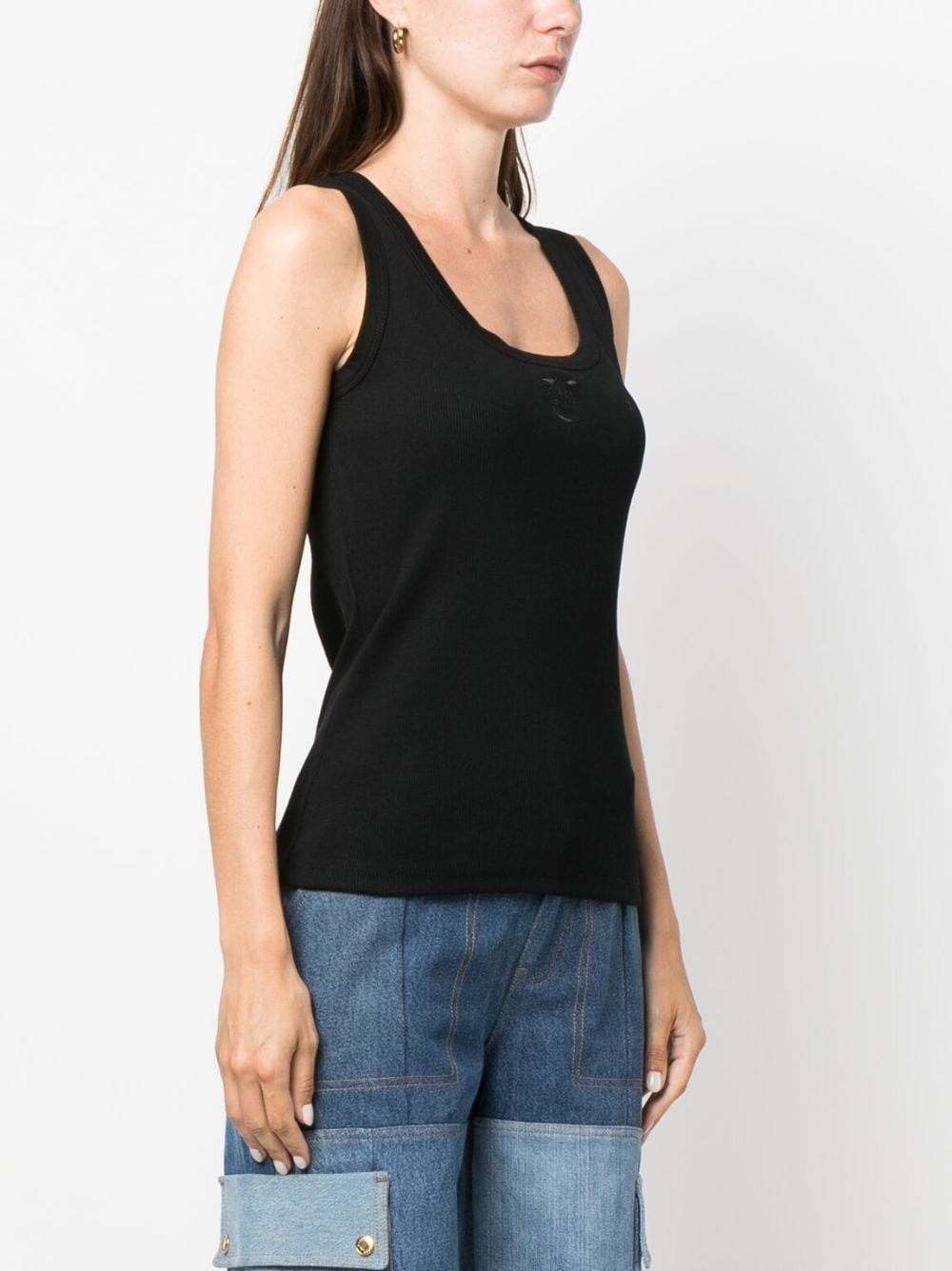 logo-embroidered cotton tank top - 3