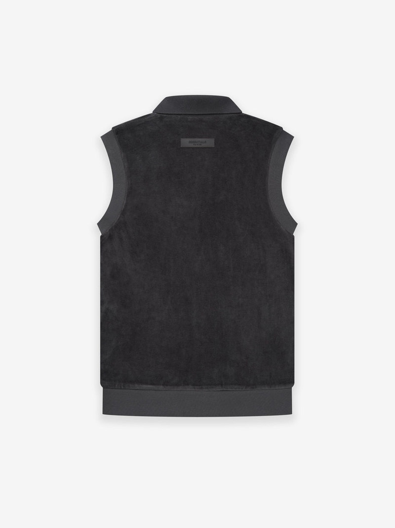 ESSENTIALS VELOUR SLEEVELESS POLO outlook
