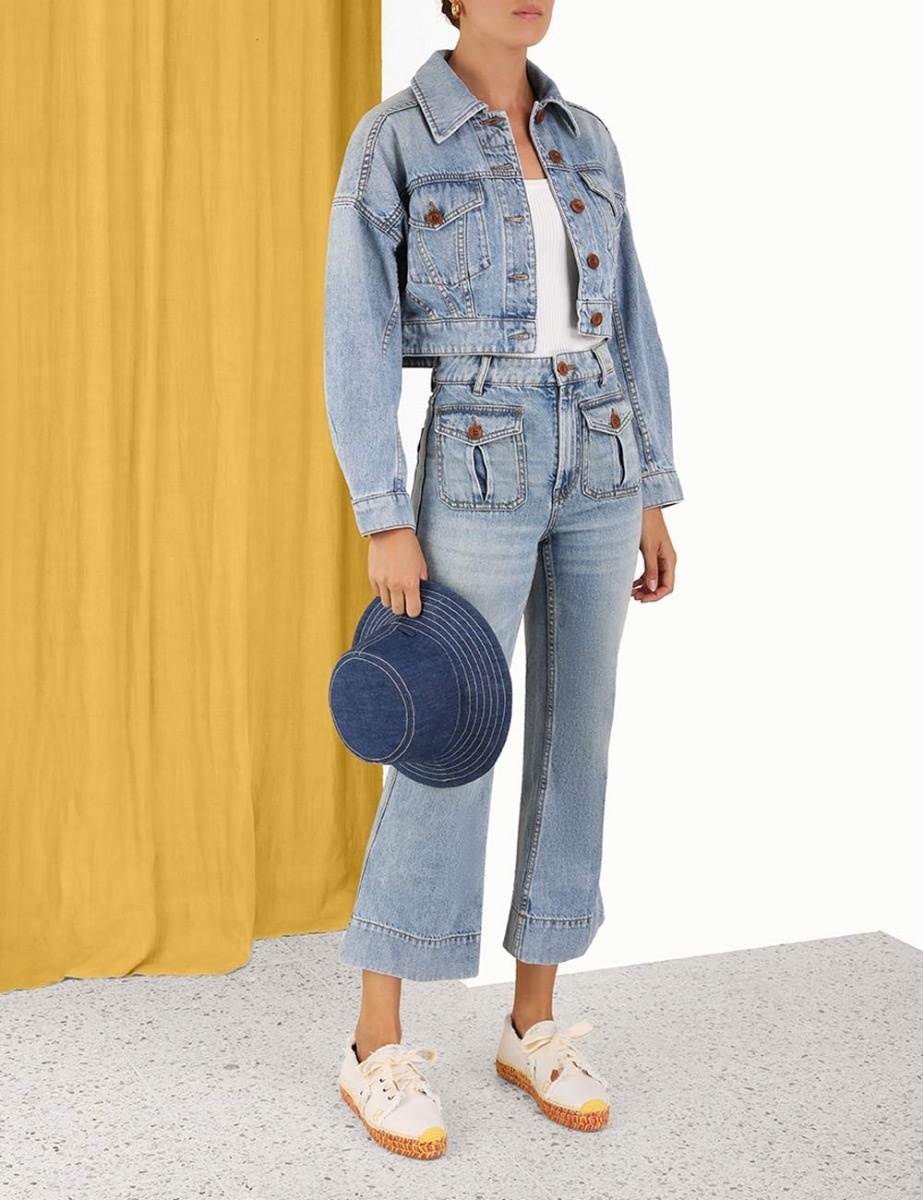 Zimmermann RAIE CROPPED FLARE JEAN | REVERSIBLE