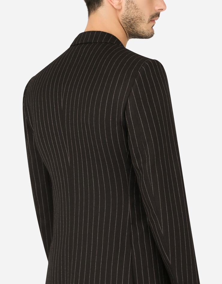 Pinstripe wool Beat-fit jacket - 5