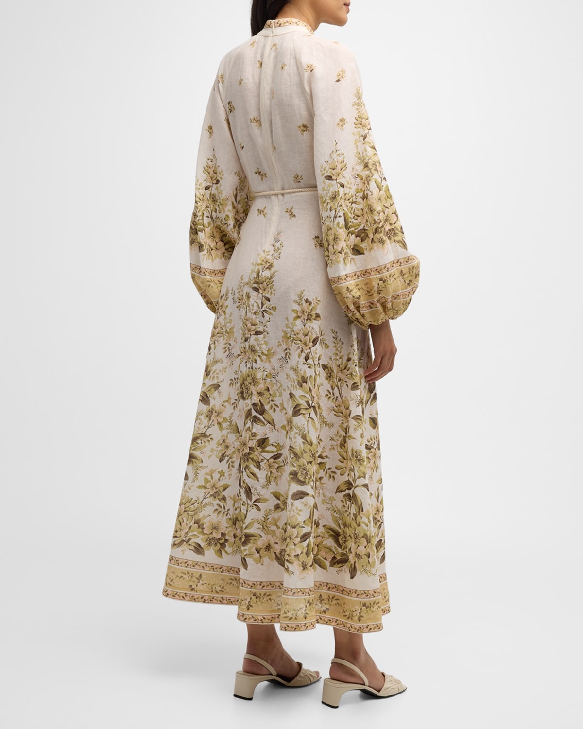Zimmermann Golden Buttoned Midi Dress | neimanmarcus
