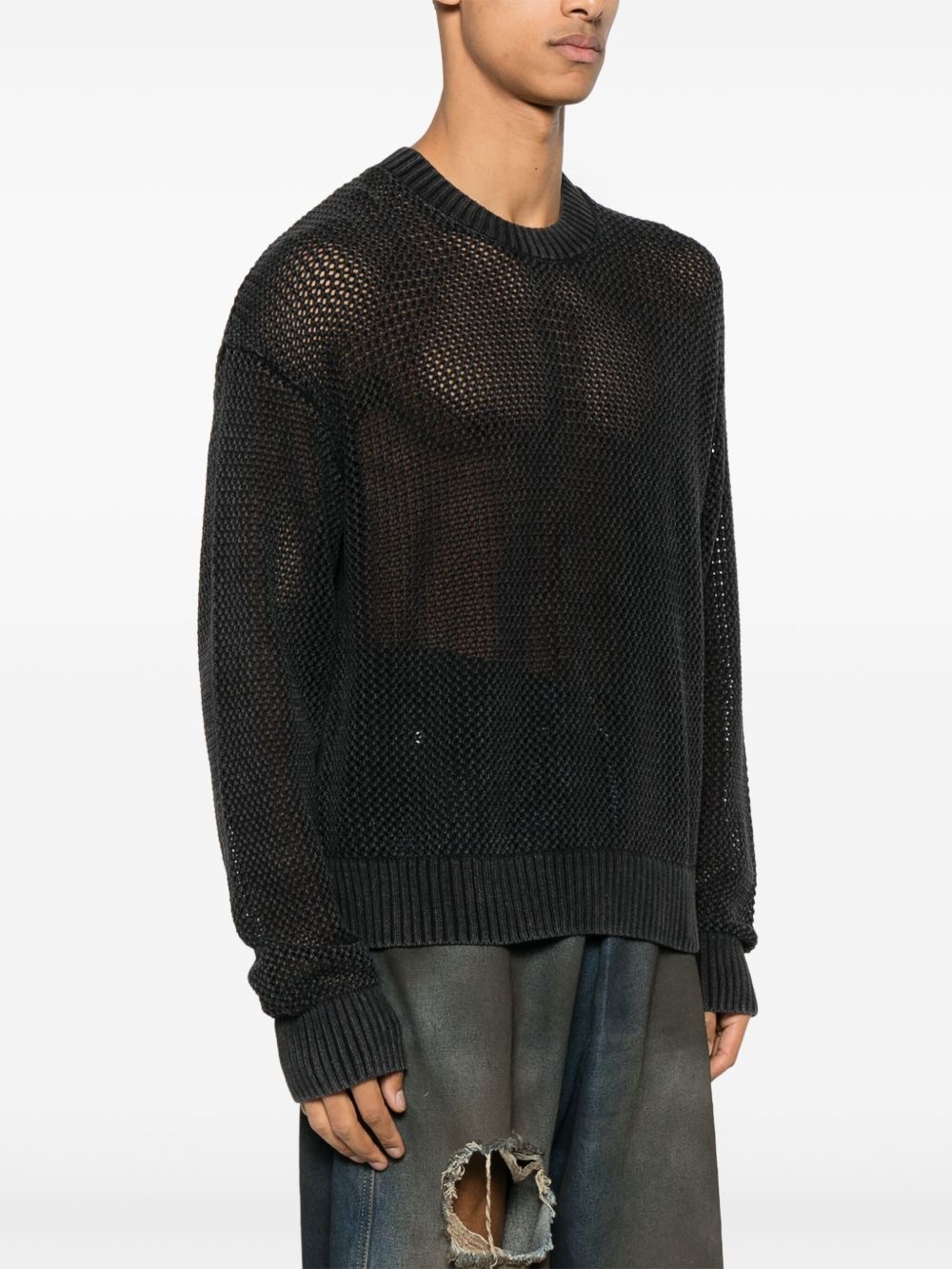open-gauge sweater - 3