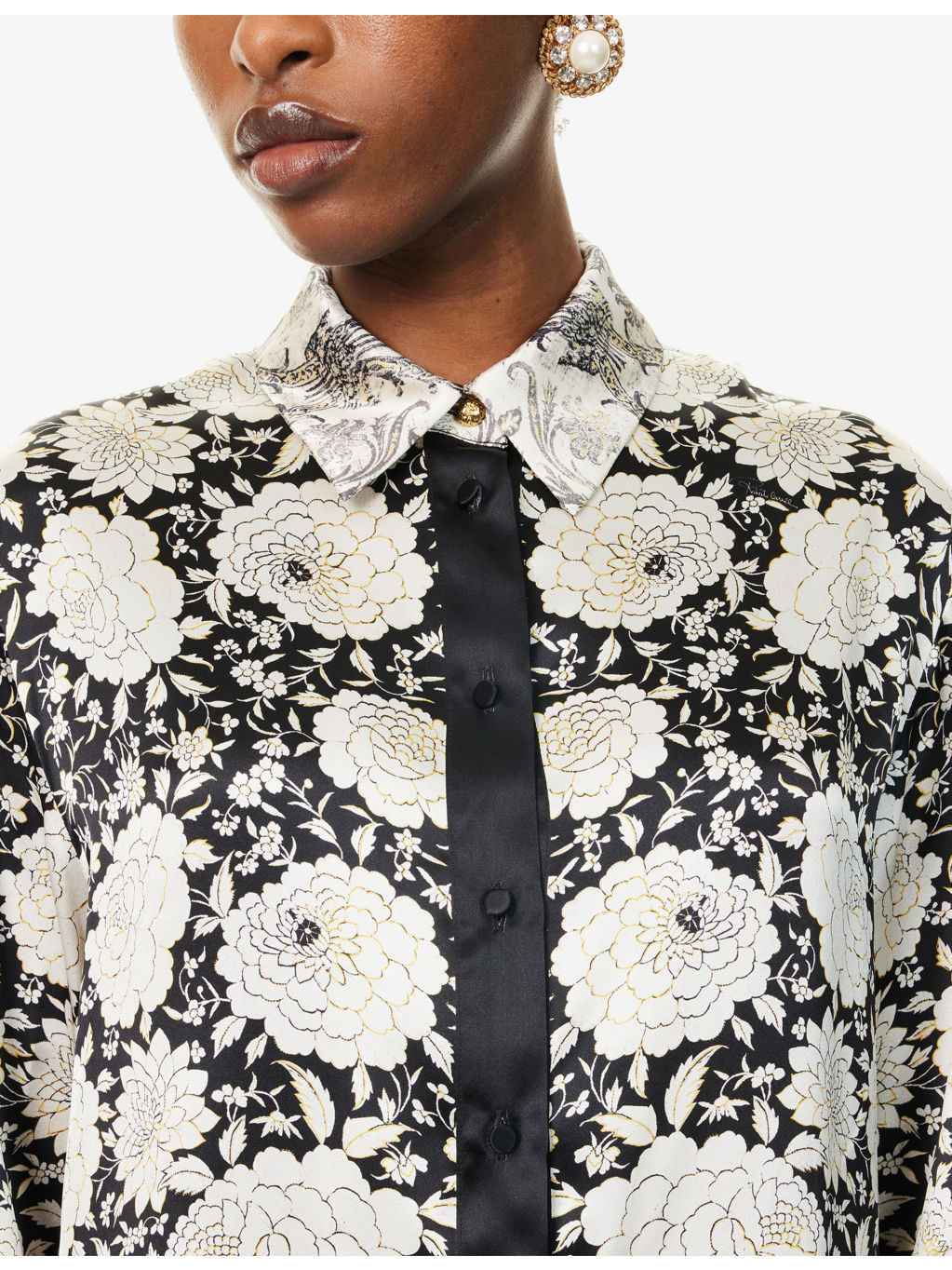Flora-Print Long-Sleeve Silk Shirt - 5
