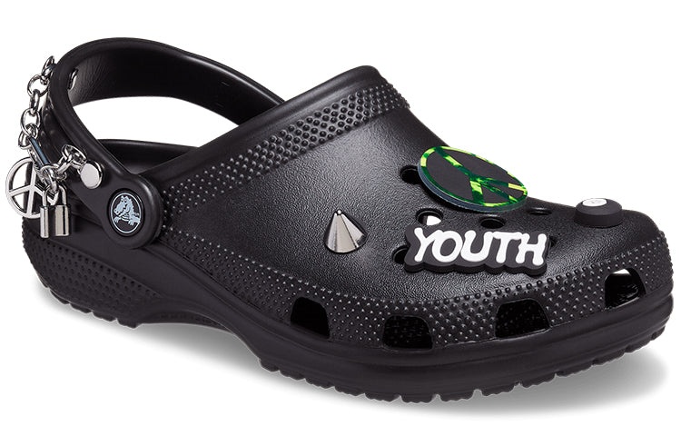Crocs Classic Feel The Positivity Casual Unisex Black Sandals 207571-001 - 4