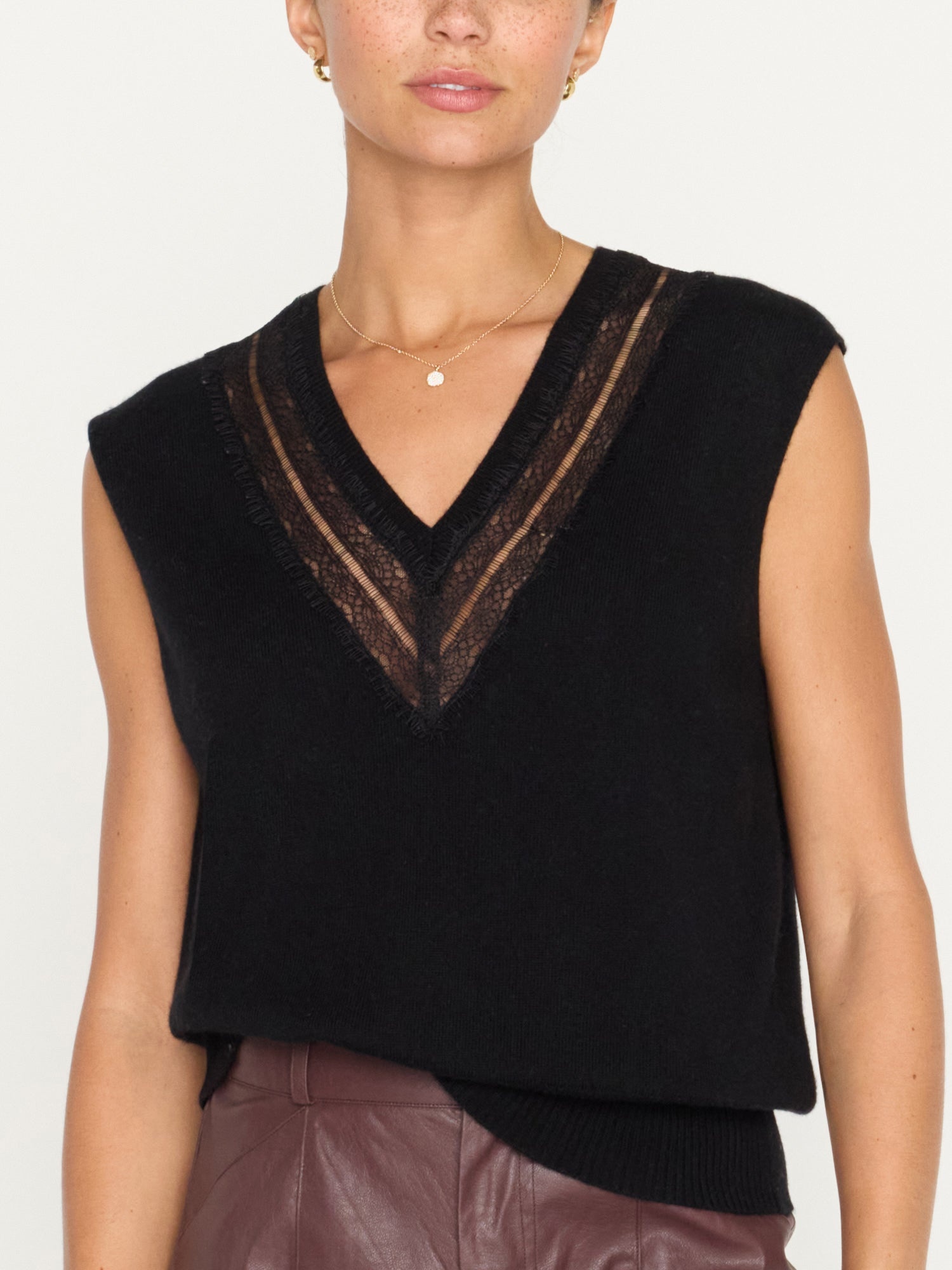 The Isla Lace V Neck Vest - 1