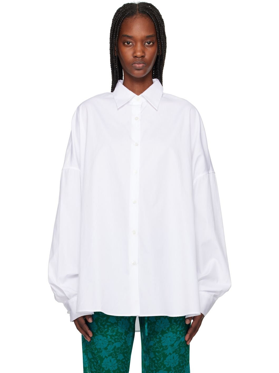 White Cotton Poplin Shirt - 1