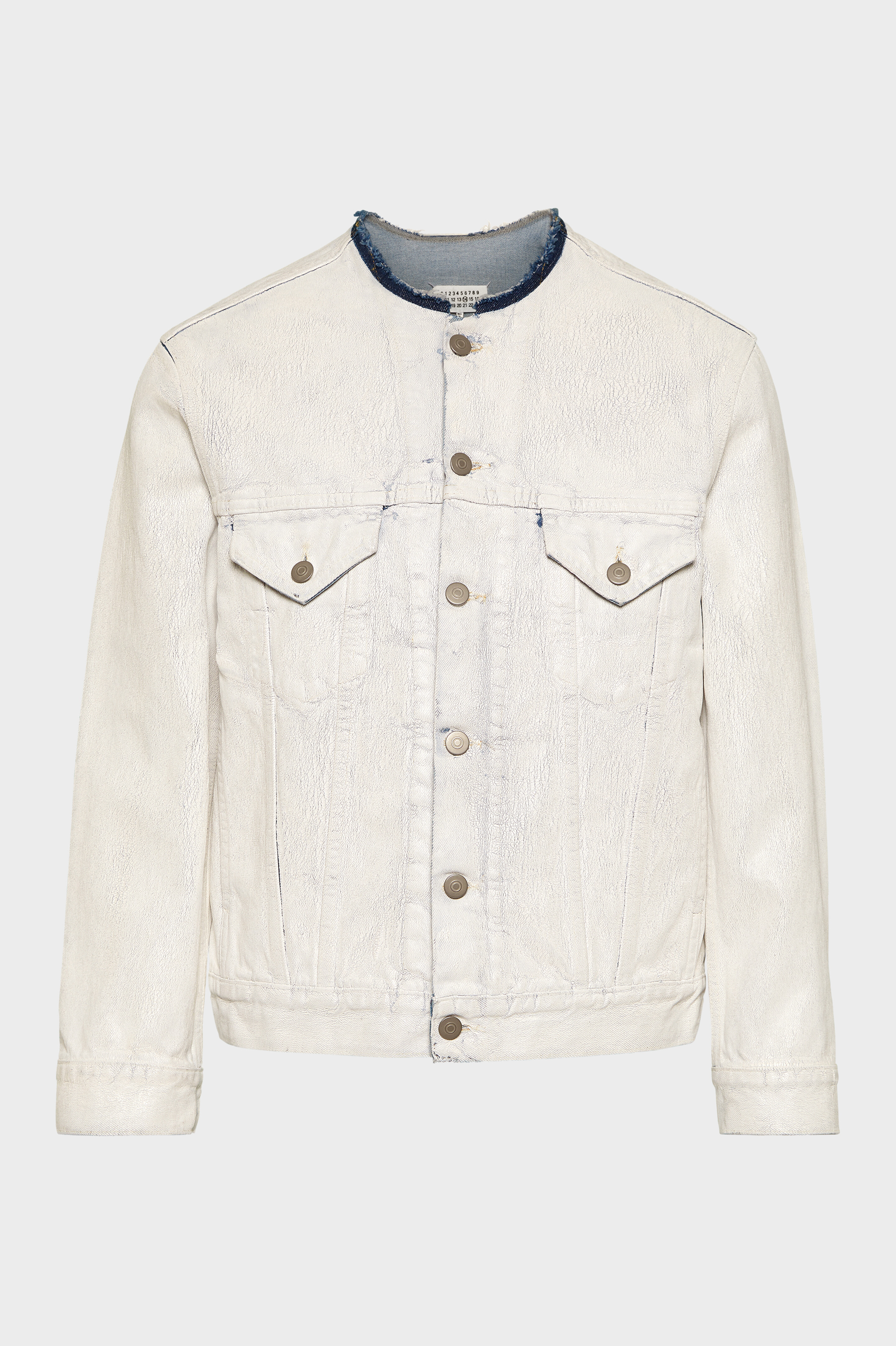Collarless Denim Jacket - 2