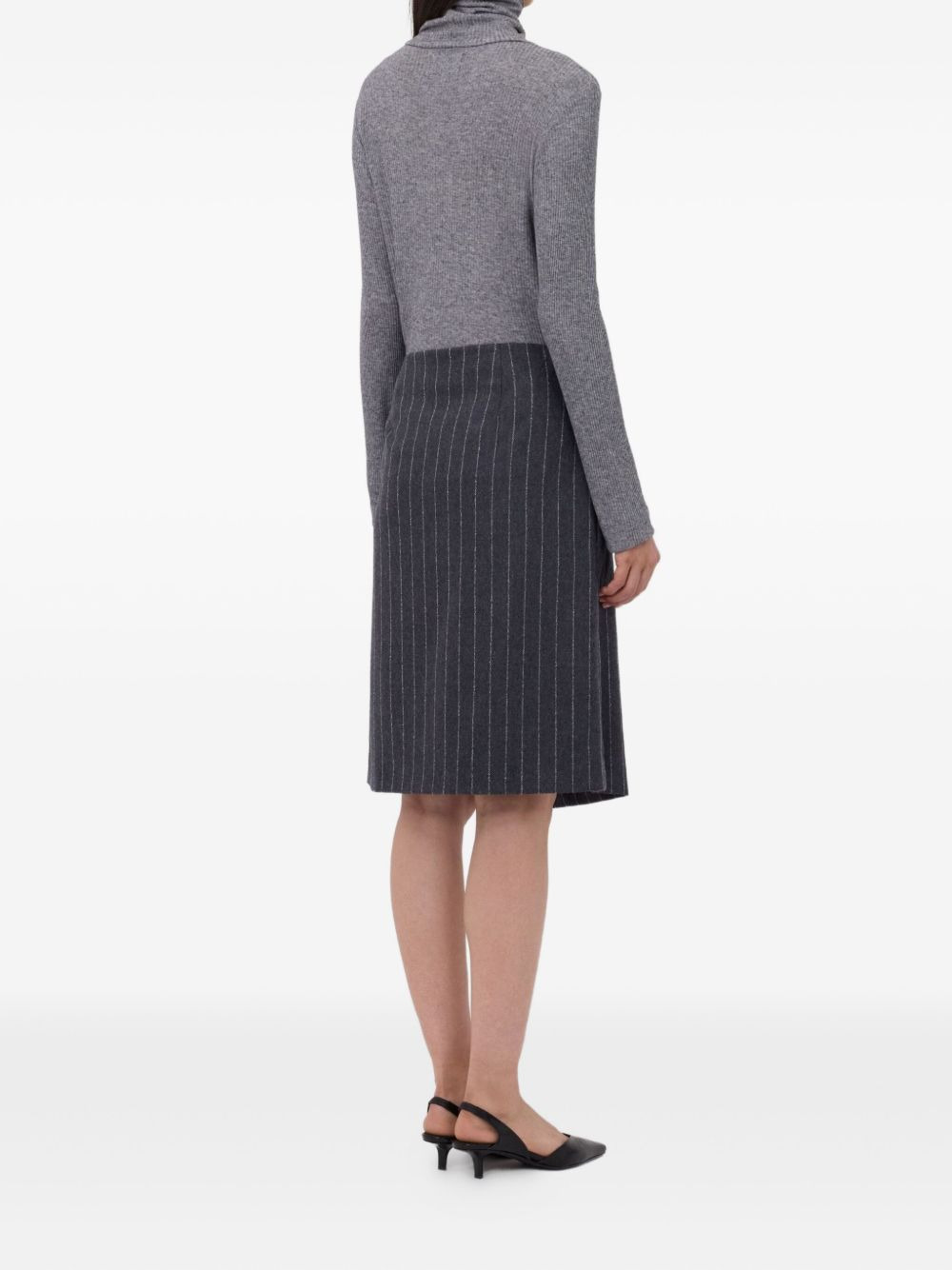MASON pinstripe wrap midi skirt - 4