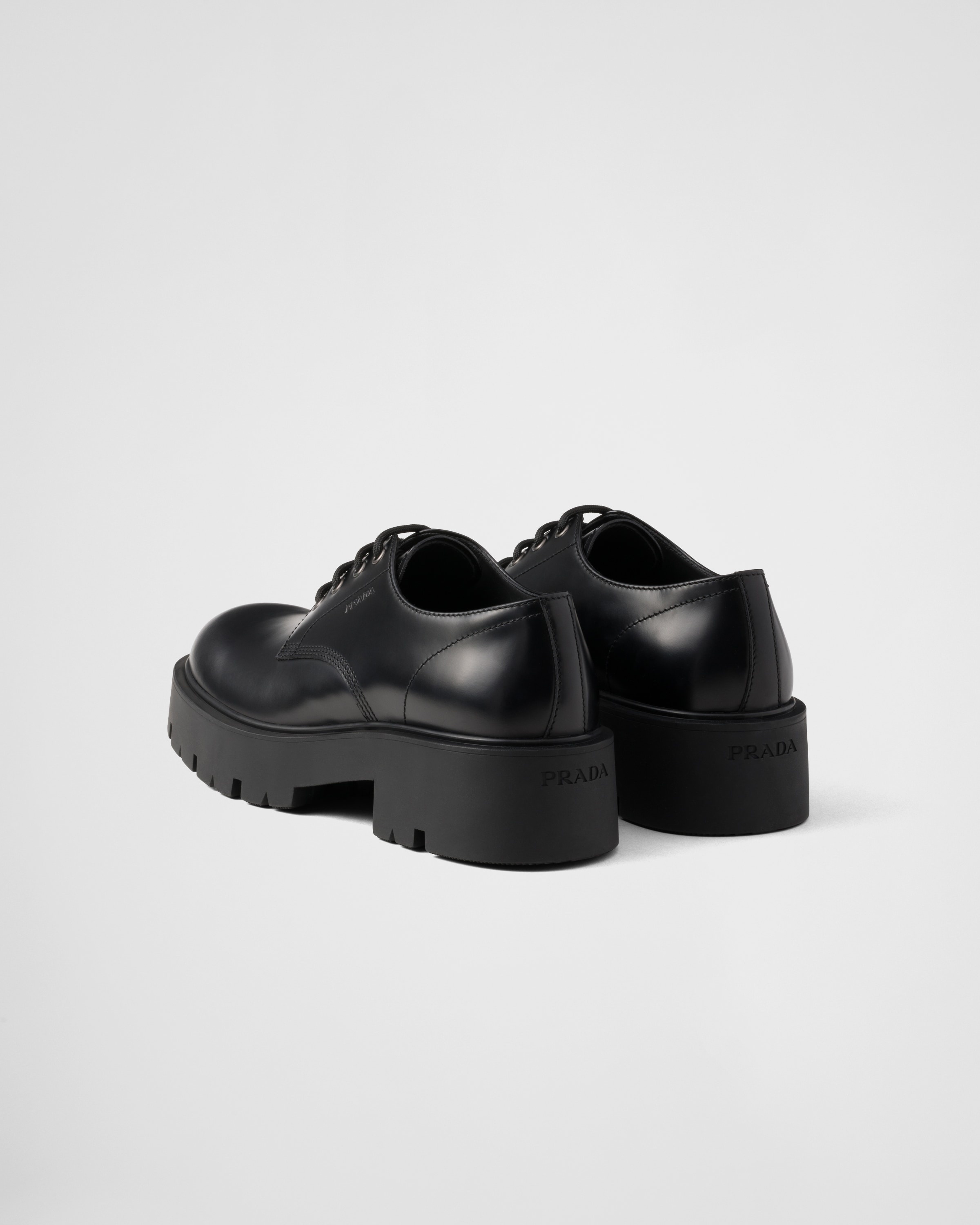 Brushed leather derby shoes - 5