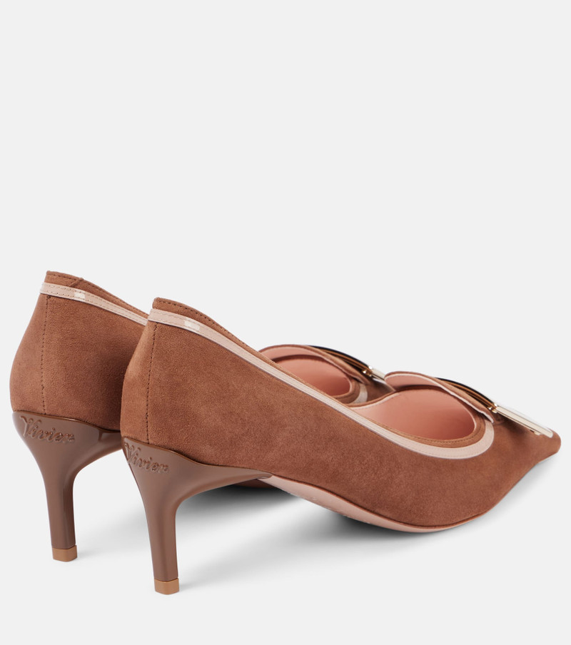 Roger Vivier Viv' Canard 55 buckle-detail suede pumps outlook