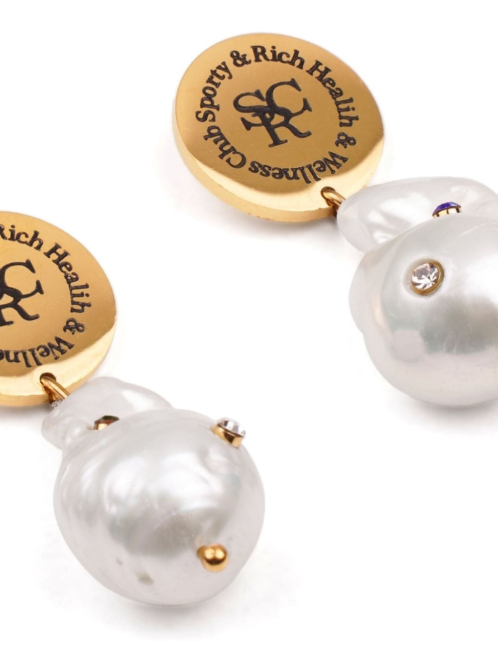 rhinestone-embellished pearl earrings - 2