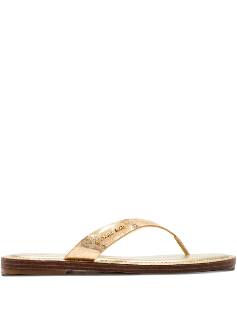 Koko metallic-leather thong flip flop 1