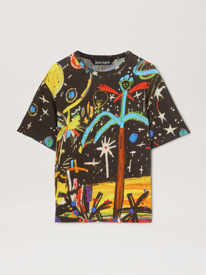 Starry Night Linen Collar T-Shirt 1